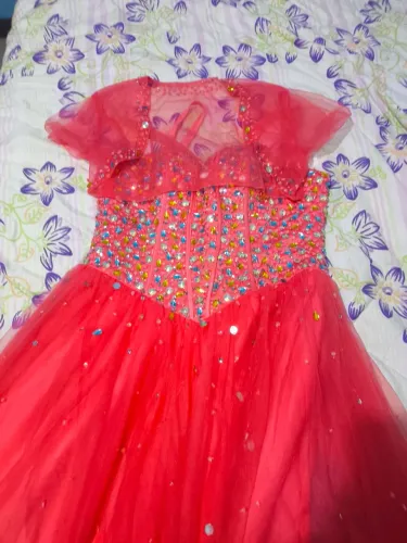 Vestido 15 anos rosa coral neon