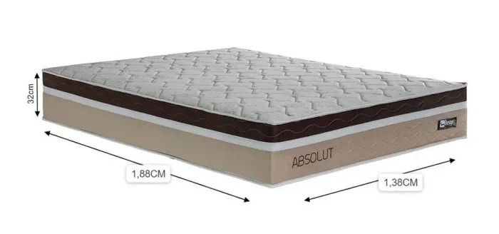 Colchão Casal MOLAS ENSACADAS 138 X 188 X 32 TEC DESIGN - ABSOLUT