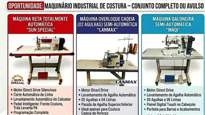 VENDO TRÊS MÁQUINAS INDUSTRIAL DE COSTURA