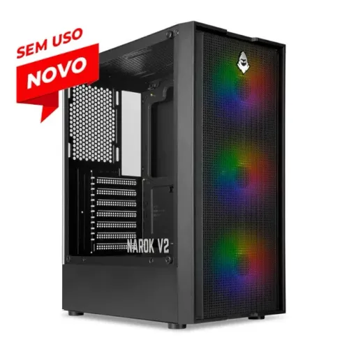 Gabinete Gamer Mancer Narok V2 Vidro Temperado + 3 Fans NOVO NA CAIXA!