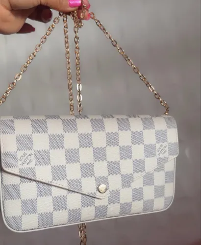 Bolsa tiracolo Louis Vuitton Felicie Pochette Damier Azur bailarina
