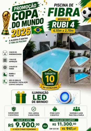 Piscina de fibra de vidro na promoção