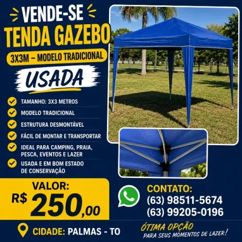 Tenda 3x3 modelo tradicional 