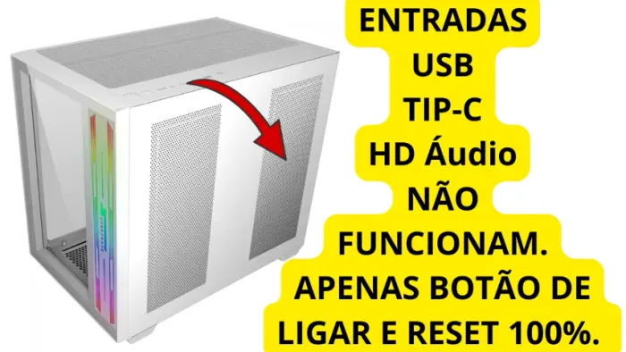 "SOMENTE TROCAS EM MÃOS EM SP CAPITAL" Gabinete Gamer SuperFrame Cube, ARGB, Mid tower