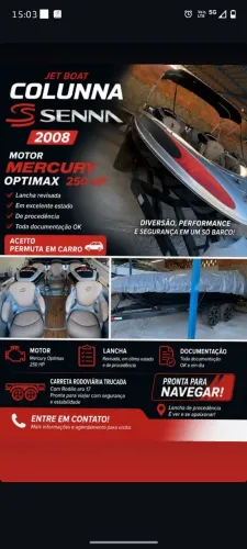 Lancha Jetboat Senna 250Hp V6