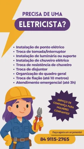 Eletricista prédial Feminina.