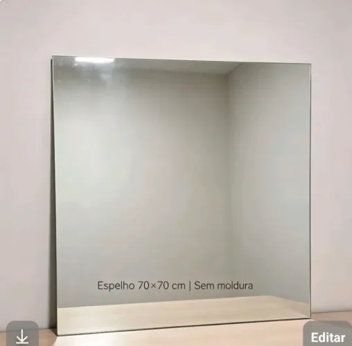 Espelho Quadrado 70×70cm Sem Moldura.