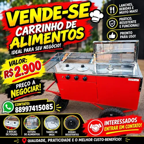 Vende-se carrinho de lanches completo