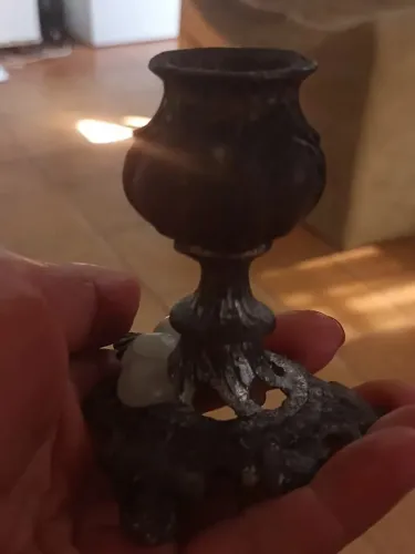 Suporte para velas figural Antigo revestida em prata revestida