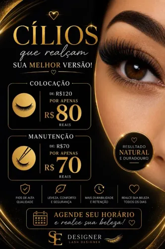 Extensão de cilios e designer de sobrancelha