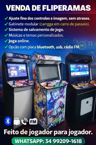 Fliperamas Arcades Bartops - Venda / Aluguel / Manutenção