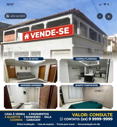 ? Vende-se 3 casa e um ponto de comércio