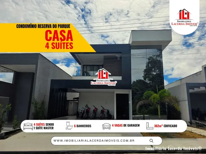 Reserva do Parque, Duplex 4 suítes, 362m² Edificado, ENERGIA SOLAR, Ambientes Integrados
