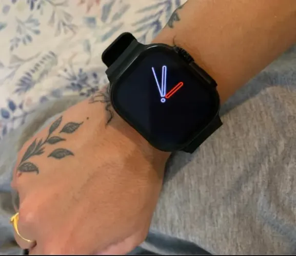 Smartwatch Ultra 9 Max Preto + Pulseira Ocean Band Silicone/Bluetooth Funções Fitness