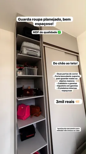 Guarda roupa planejado casal/solteiro bem espaçoso MDF altíssima qualidade 
