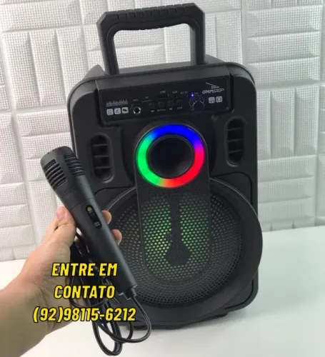 Caixa de som Bluetooth V.5.3 Microfone Radio
