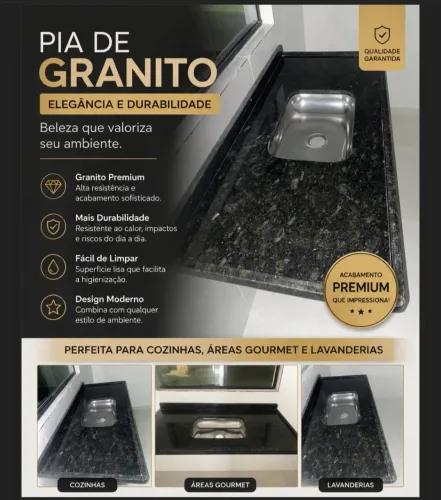 Pia em granito direto da fábrica