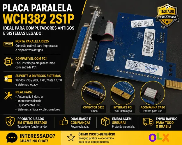 Placa PCI para Computador Antigo - Funcionando Perfeitamente