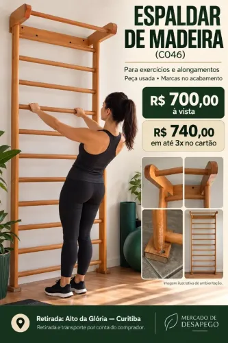 ESPALDAR DE MADEIRA PARA EXERCÍCIOS E ALONGAMENTOS (C046)