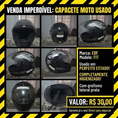 ? OPORTUNIDADE: CAPACETE DE MOTO POR APENAS R$ 30,00! ?