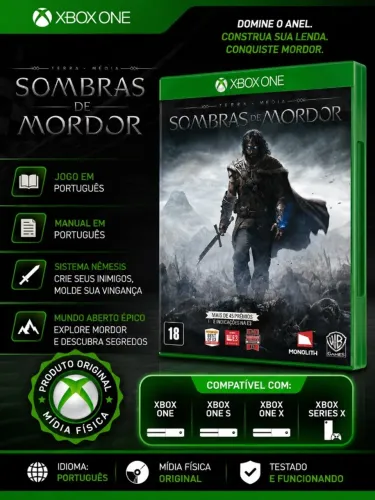 JOGO XBOX ONE SOMBRAS DE MORDOR MIDIA FISICA ORIGINAL