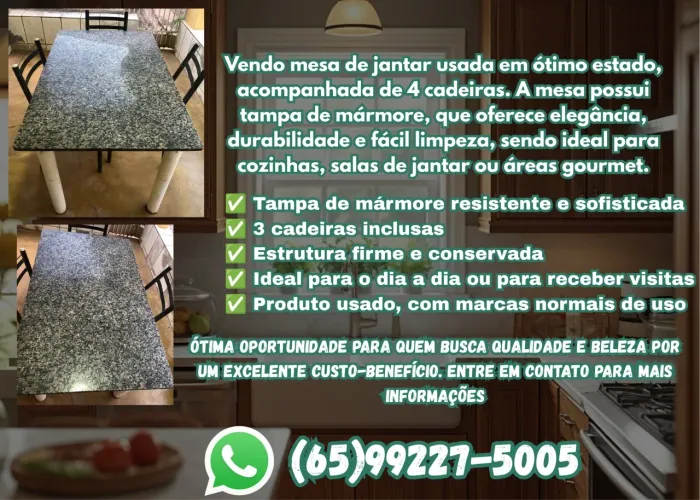 Vendo Mesa de Mármore Barato!