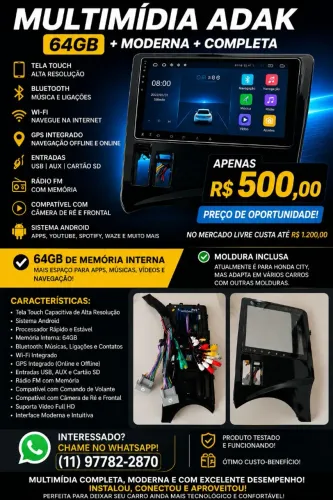 Multimídia ADAK 9 Polegadas