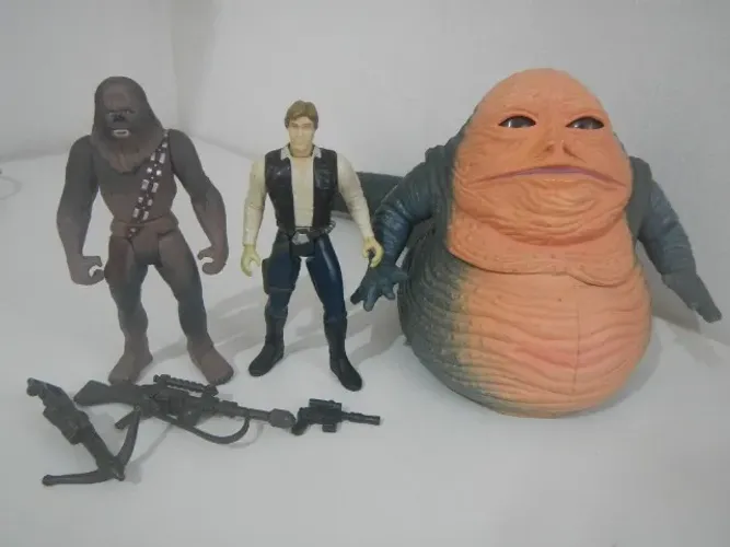 Bonecos Star Wars Jabba Han Solo Chewbacca Episódio 4