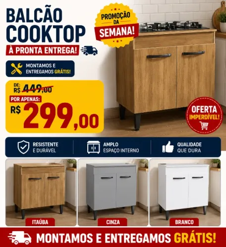 BALCÃO COOKTOP Á PRONTA ENTREGA  - MONTAMOS E ENTREGAMOS HOJE 
