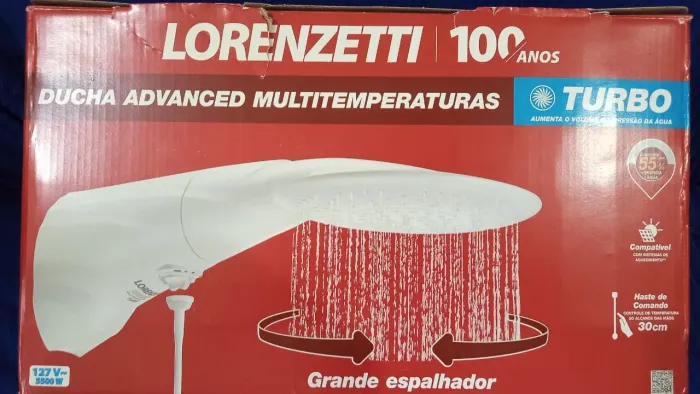 chuveiro Lorenzetti Ducha Advanced Multitemperaturas Turbo - 127V - 5500W de Potência.- 