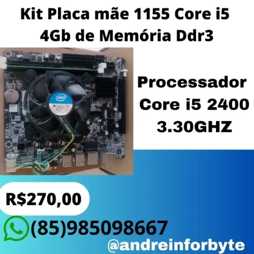 Kit i5 1155 Placa mae H61 4Gb de Memoria Ram