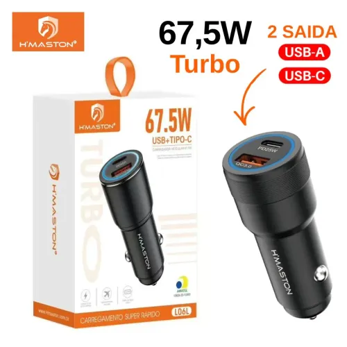 Carregador Veicular TURBO 67.5w - Gtech