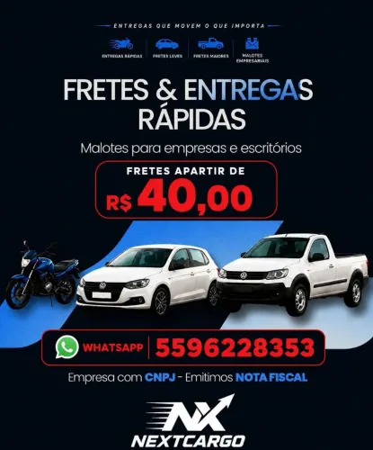 Fretes e Entregas Rápidas - A partir de R$ 40