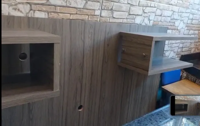 PAINEL DE SALA MDF COM VIDRO