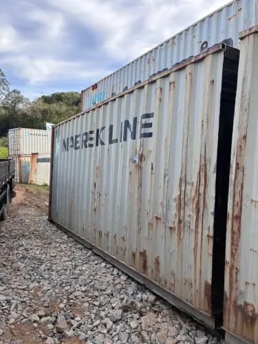 Container 6 metros cortado ao meio parte fundo 6 x 290 de altura