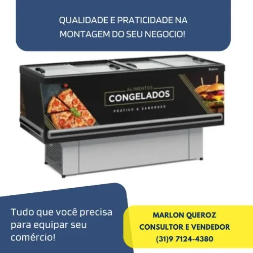 Ilha de Congelados 1,9M Gelopar Vidro Reto