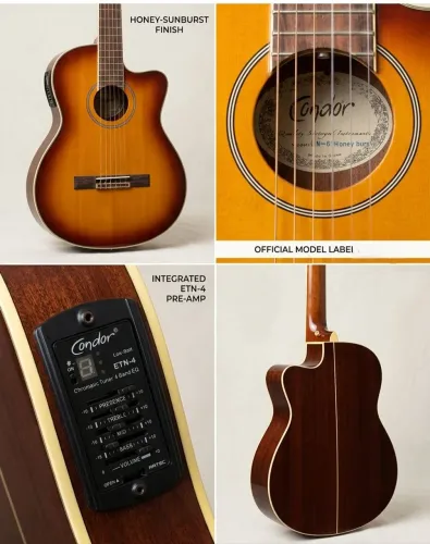 Violão Condor CN-45 Honeyburst (Linha Clássica) Em  Excelente Estado 