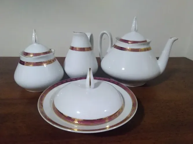jogo 4 peças de porcelana real