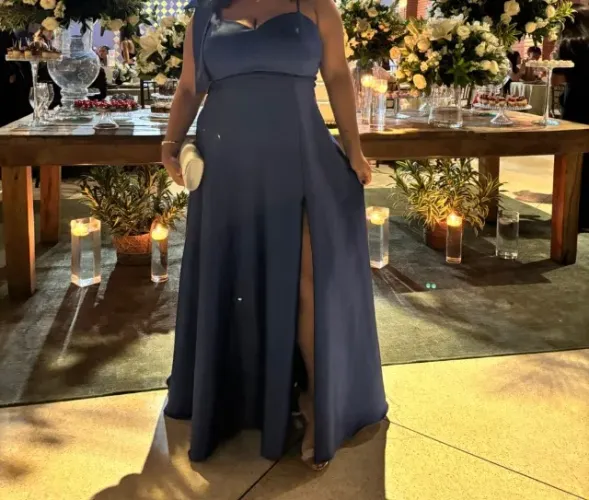 Vestido azul royal madrinha - plus size