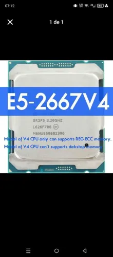Vendo Xeon 2667v4 funcionando perfeitamente