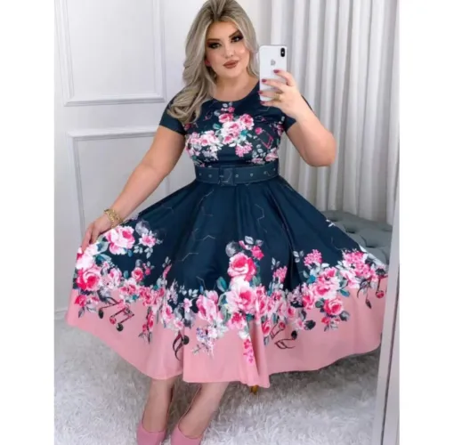 3 vestidos godê com cinto