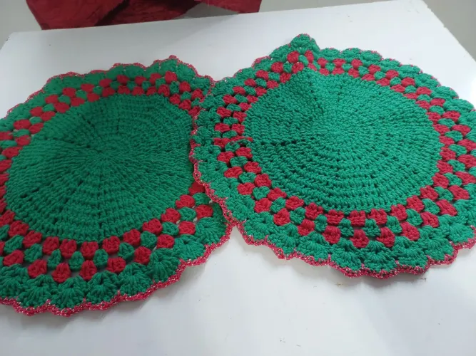 Kit suplats em crochê feito a mão