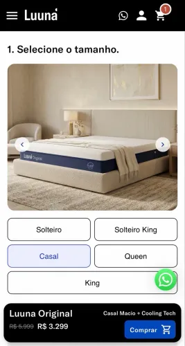 colchão luuna original casal cooling tech