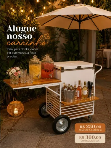 CARRINHO PARA EVENTO (DRINKS, DOCES, CAFÉ E ETC)