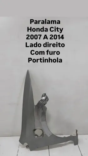 Paralama Honda City 2007 2008 2009 2010 2011 2012 2013 2014 Lado Direito com Furo Portinho