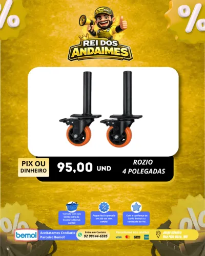 Rodizio 4 Polegadas com Trava