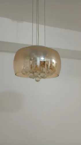 Lustre em cristais tamanho médio ideal para sala de jantas