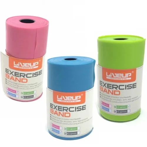 Kit 3 Faixas Elásticas Liveup para Exercícios: 12m Forte, leve e Média