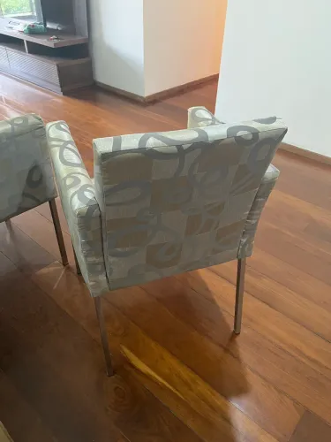 Par de poltronas de design Bel Metais 