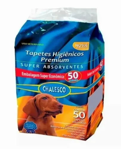 Tapete Higiênico Chalesco 50 Un Super Absorvente Para Pets<br><br>R$ 80,00